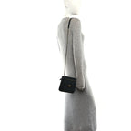 Lambskin Quilted Square Front Pocket Clutch With Chain Black
