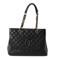 Caviar Quilted Grand Shopping Tote GST Black