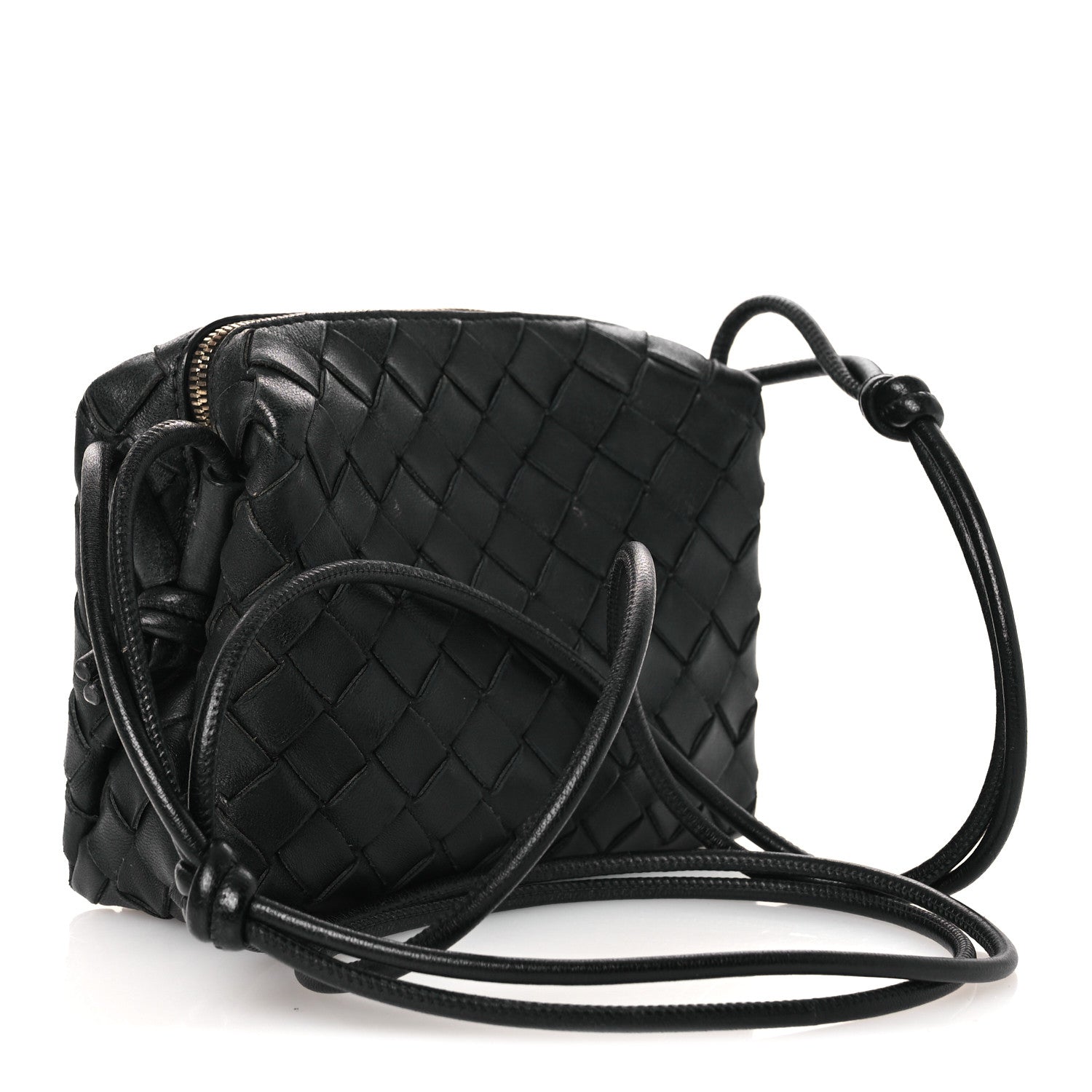 Nappa Intrecciato Mini Loop Camera Bag Black