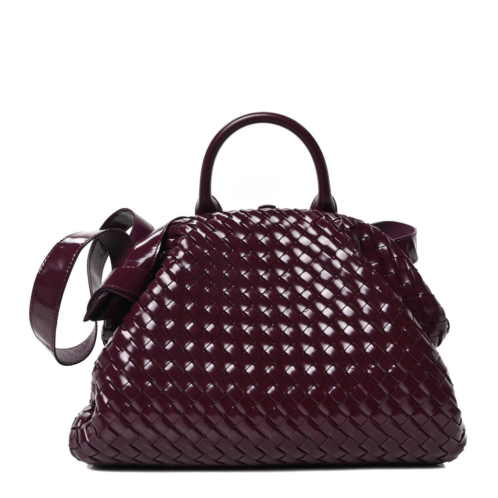 Polished Nappa Intrecciato Small Padded The Handle Tote Mystic