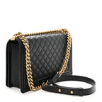 Calfskin Quilted New Medium Boy Flap Black