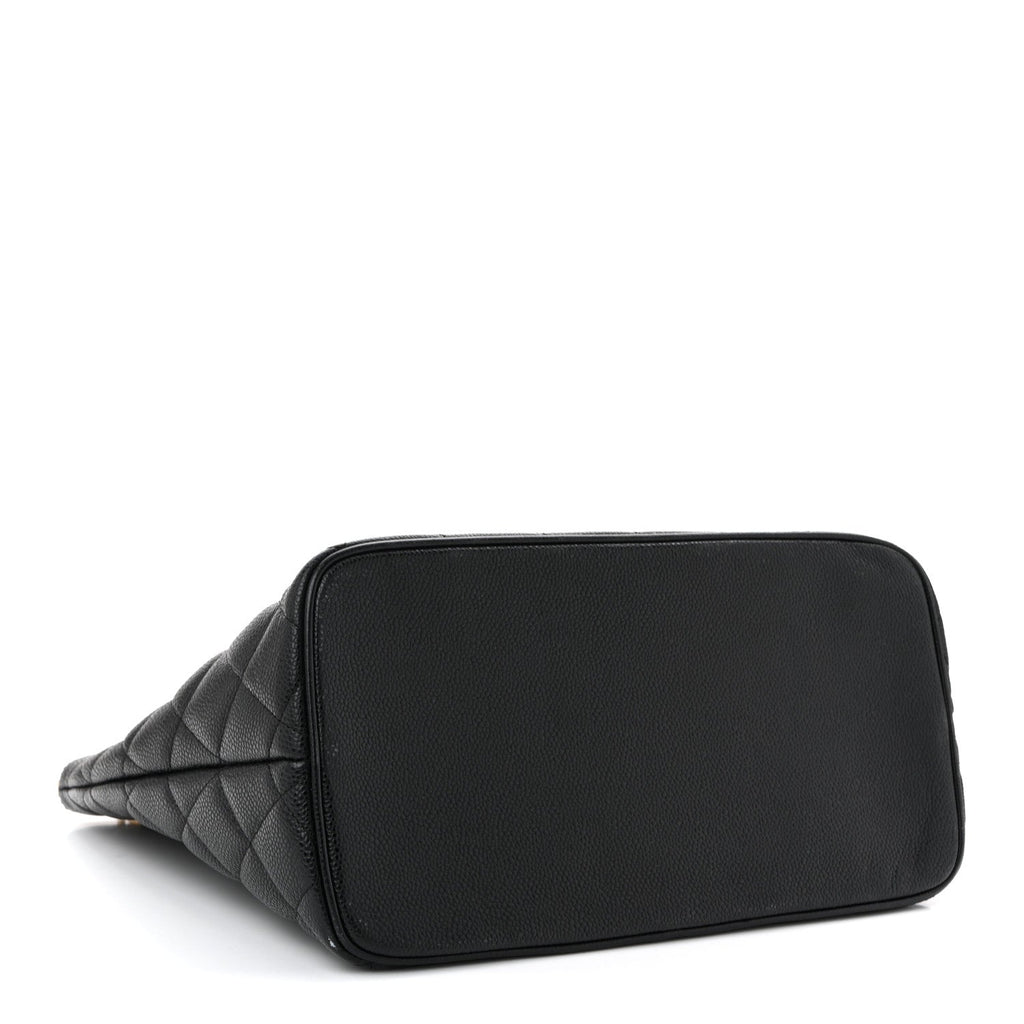 Caviar Quilted Medallion Tote Black