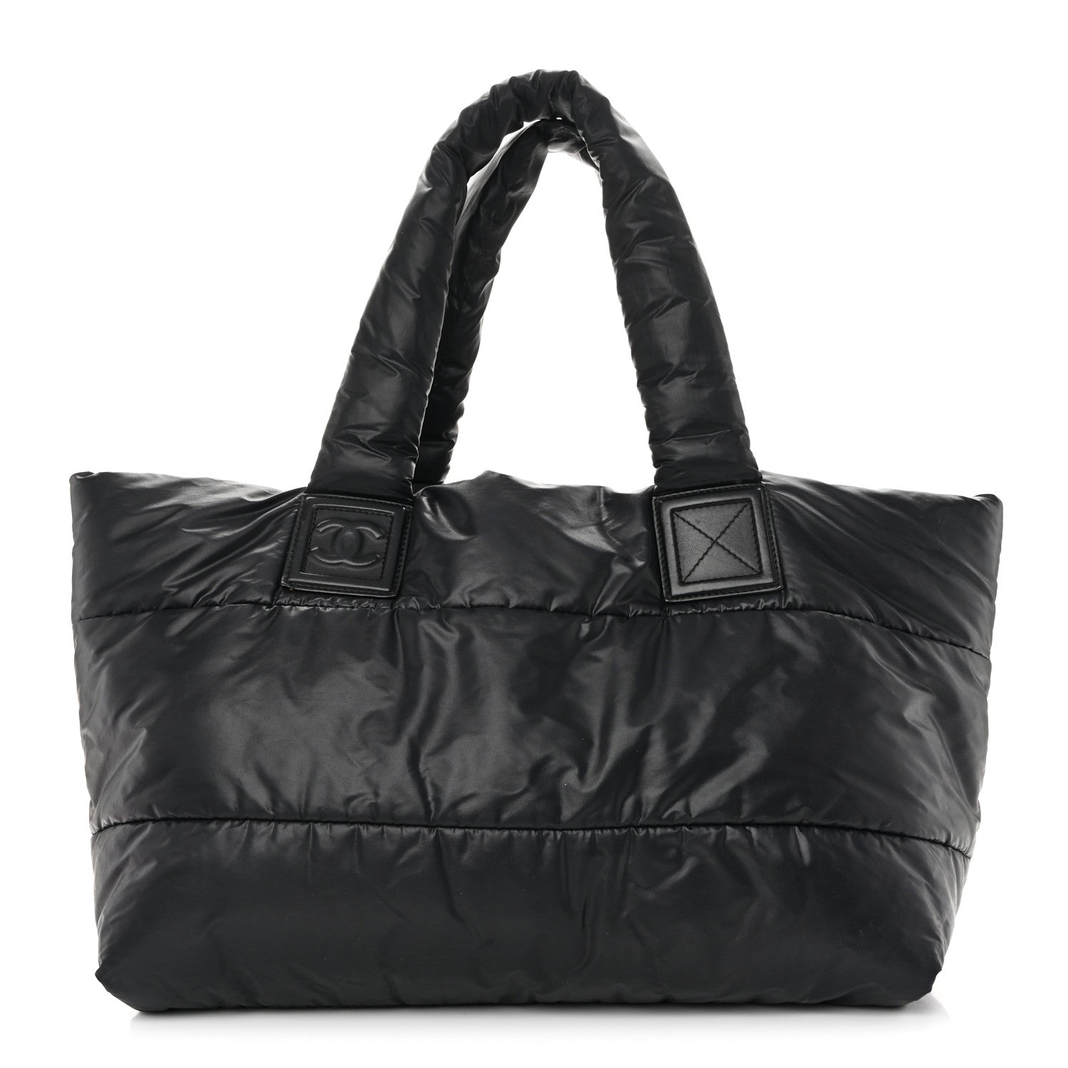 Lambskin Quilted Large Coco Cocoon Reversible Tote Black