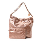 Metallic Calfskin Quilted Small Chanel 22 Pink