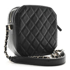 Calfskin CC Clock Camera Case Black