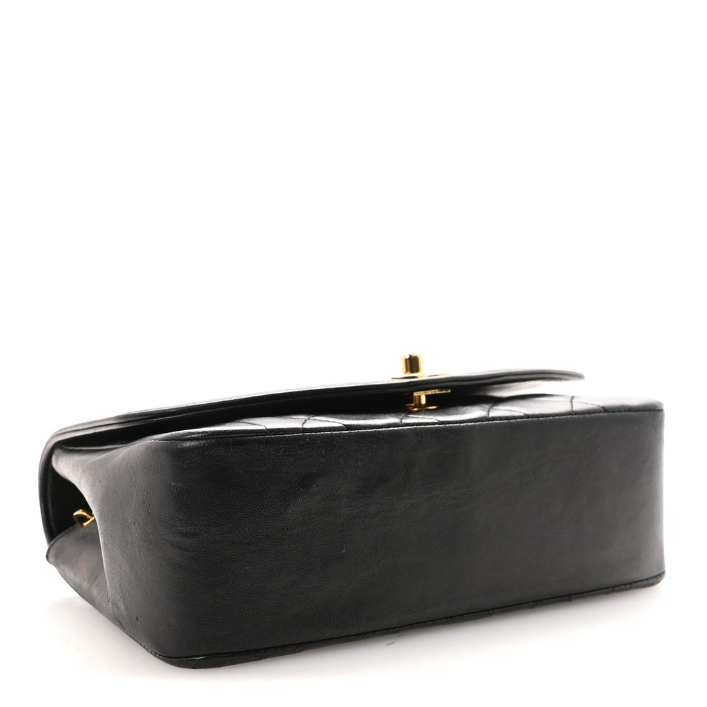 Lambskin Quilted Small Single Flap Black