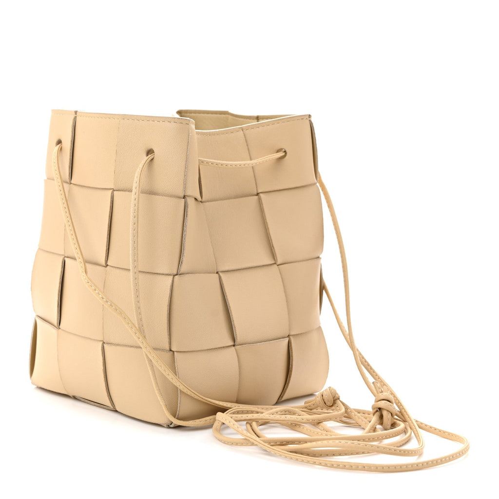 Nappa Maxi Intrecciato Small Cassette Bucket Bag Porridge