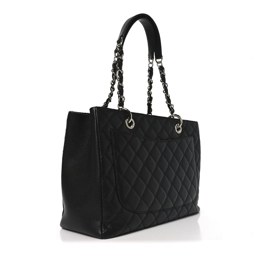Caviar Quilted Grand Shopping Tote GST Black