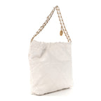 Shiny Calfskin Quilted Small Chanel 22 White