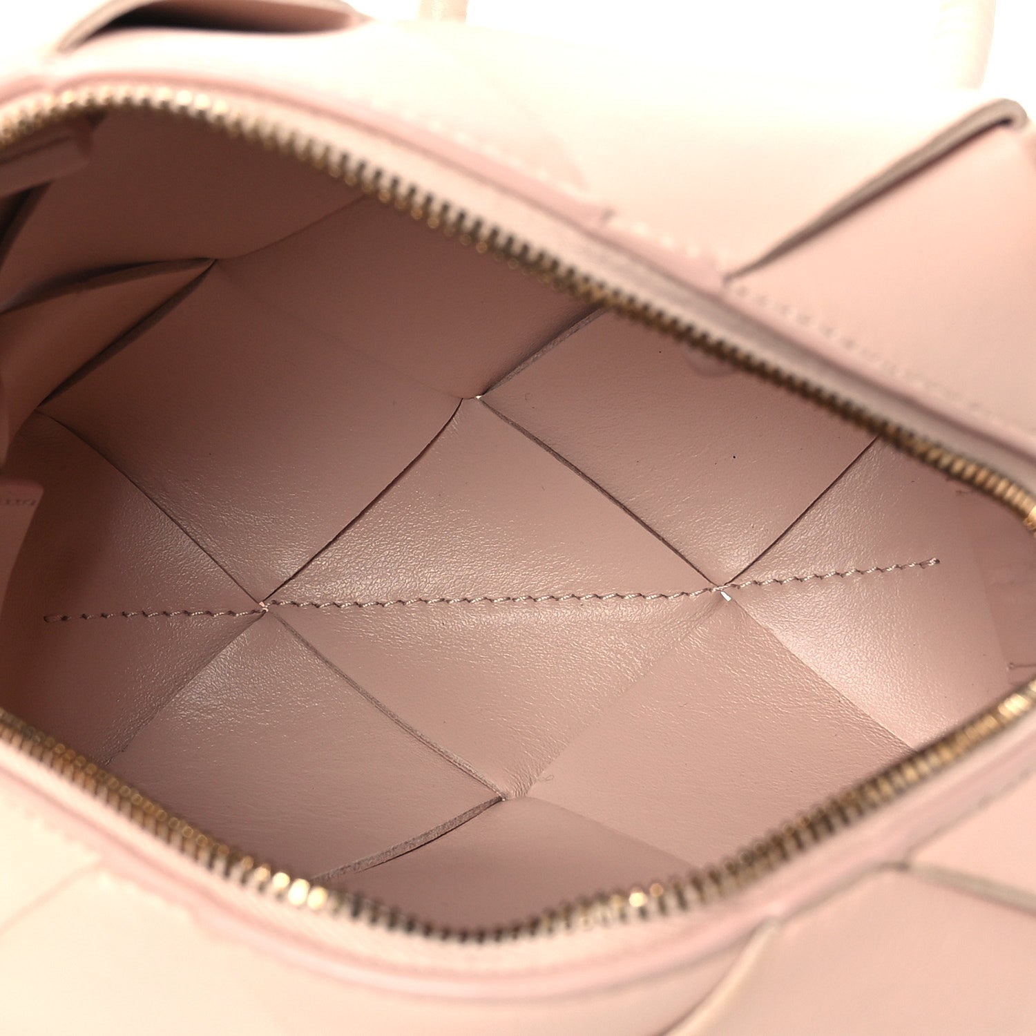 Lambskin Maxi Intrecciato Mini Cassette Camera Bag Macaroon
