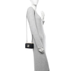 Lambskin Quilted Pearl CC Vanity Case Black