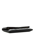 Caviar Quilted CC Beauty Clutch Black