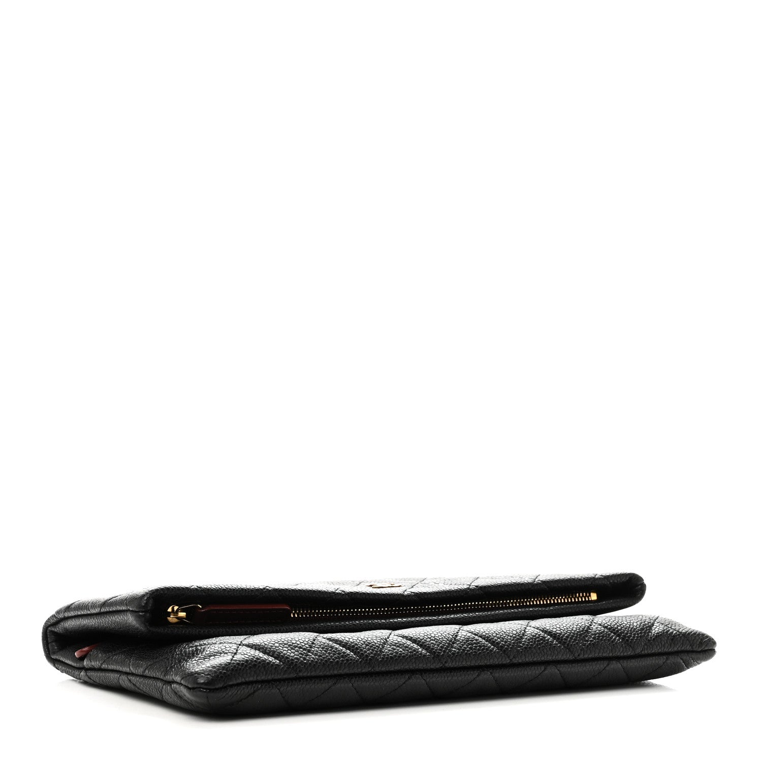 Caviar Quilted CC Beauty Clutch Black