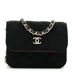 Jersey Quilted Micro Mini Flap Black