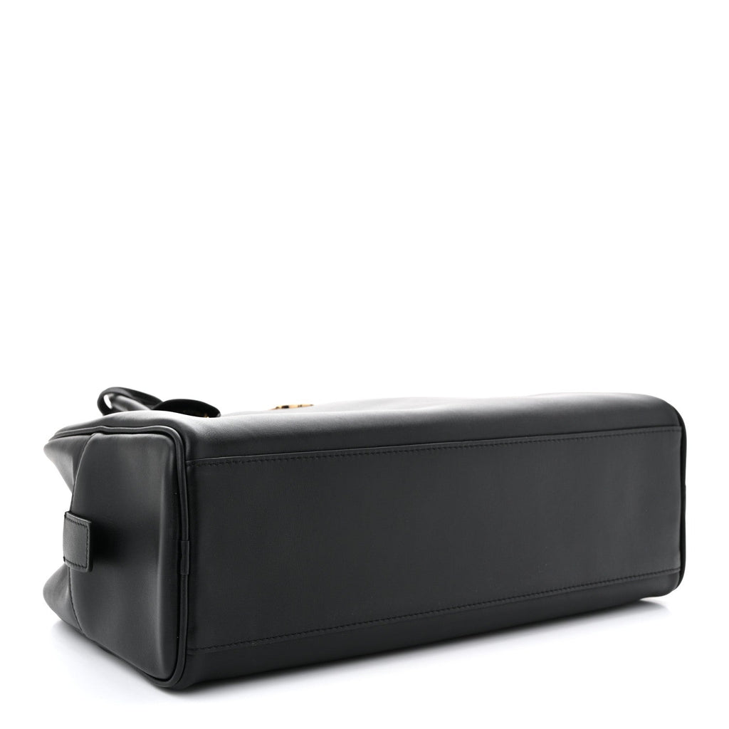 Calfskin Large Perfect Bowling Bag Black