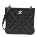 Lambskin Quilted Crossbody Bag Black
