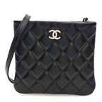 Lambskin Quilted Crossbody Bag Black