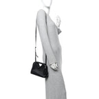 Calfskin Small The Point Triangle Bag Black