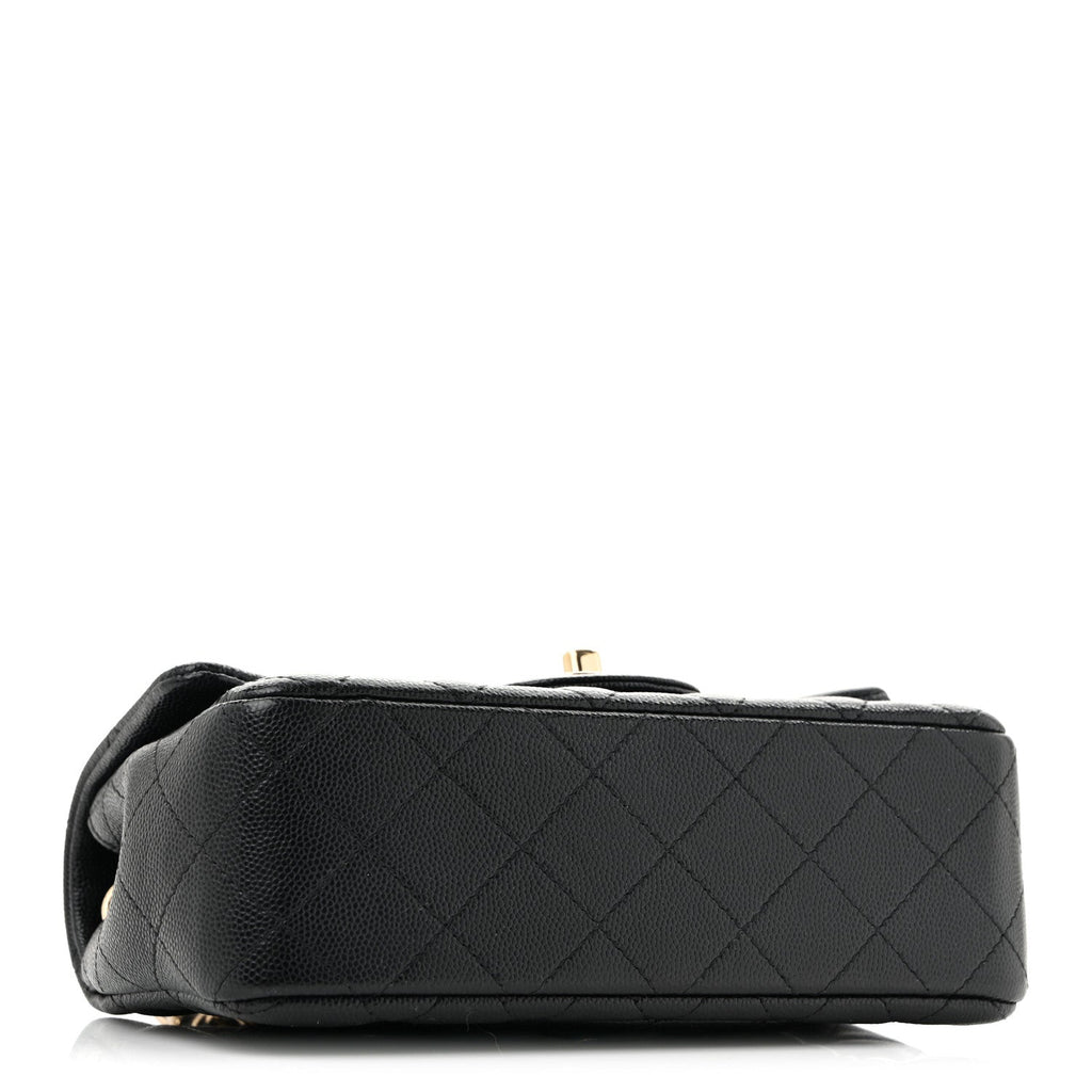 Caviar Quilted Mini Rectangular Flap Black
