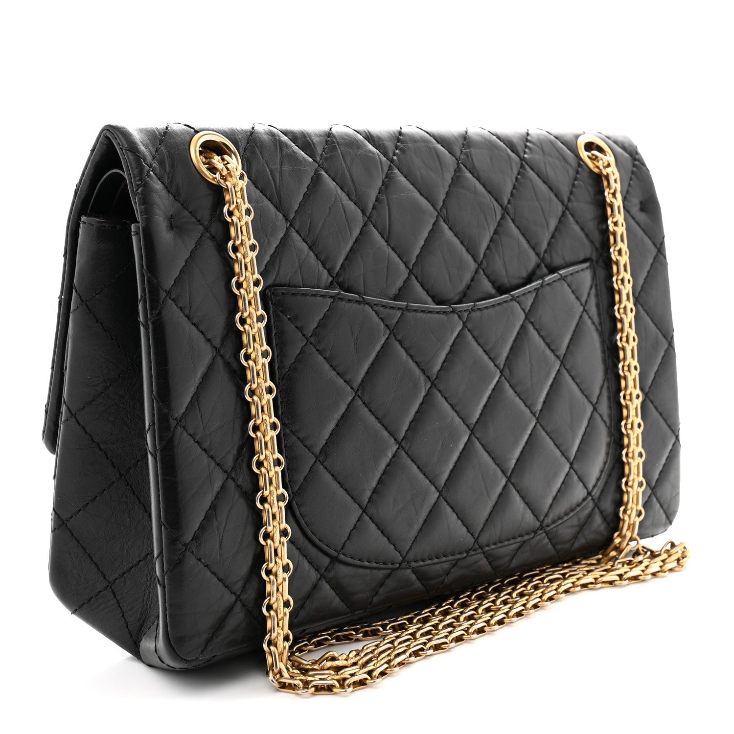 Aged Calfskin Quilted 2.55 Reissue 226 Flap Black