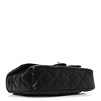Lambskin Quilted Large CC Funky Town Flap Black