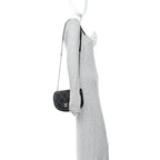 Calfskin Coco Eyelets Small Flap Bag Black