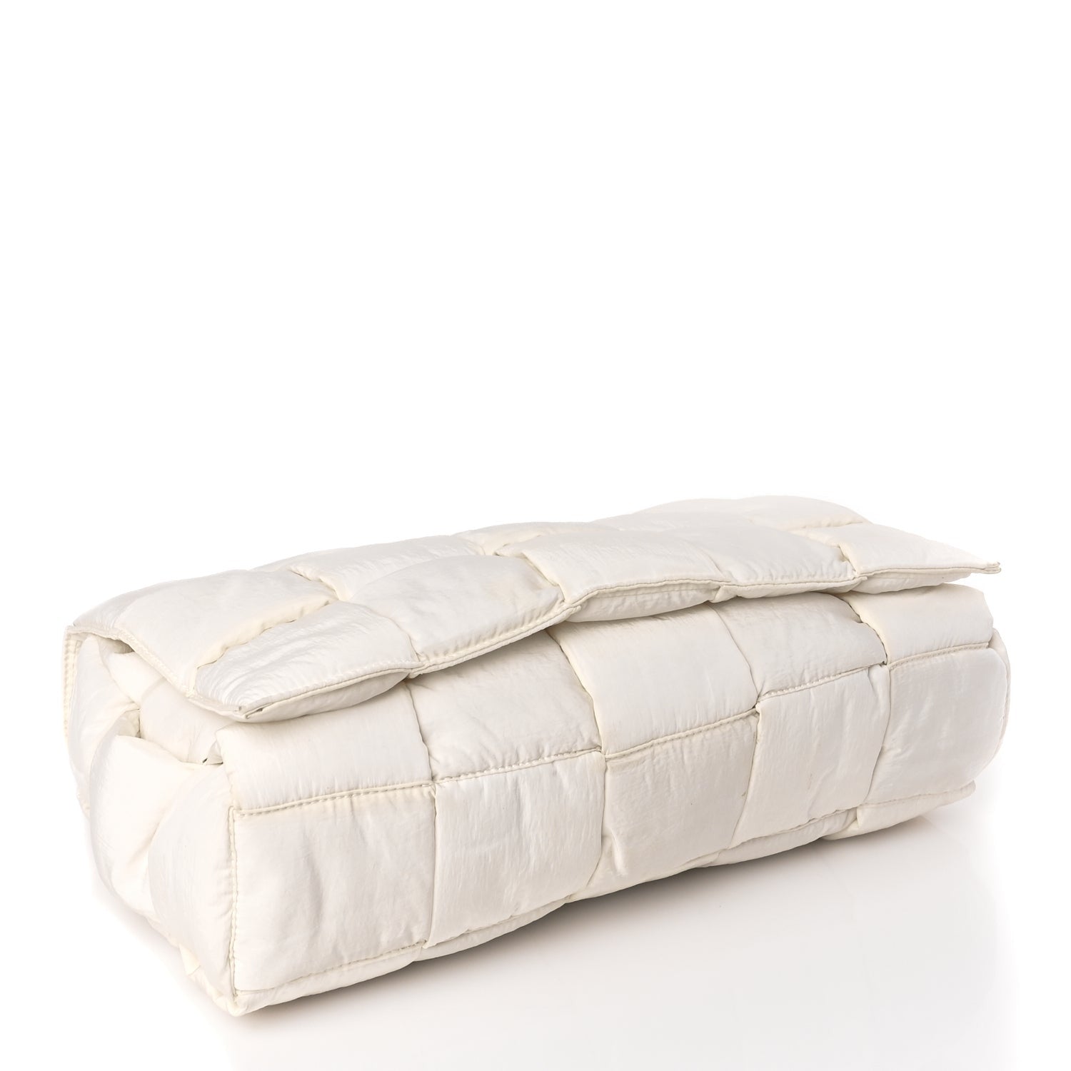 Nylon Intrecciato Padded Tech Maxi Cassette Bag White