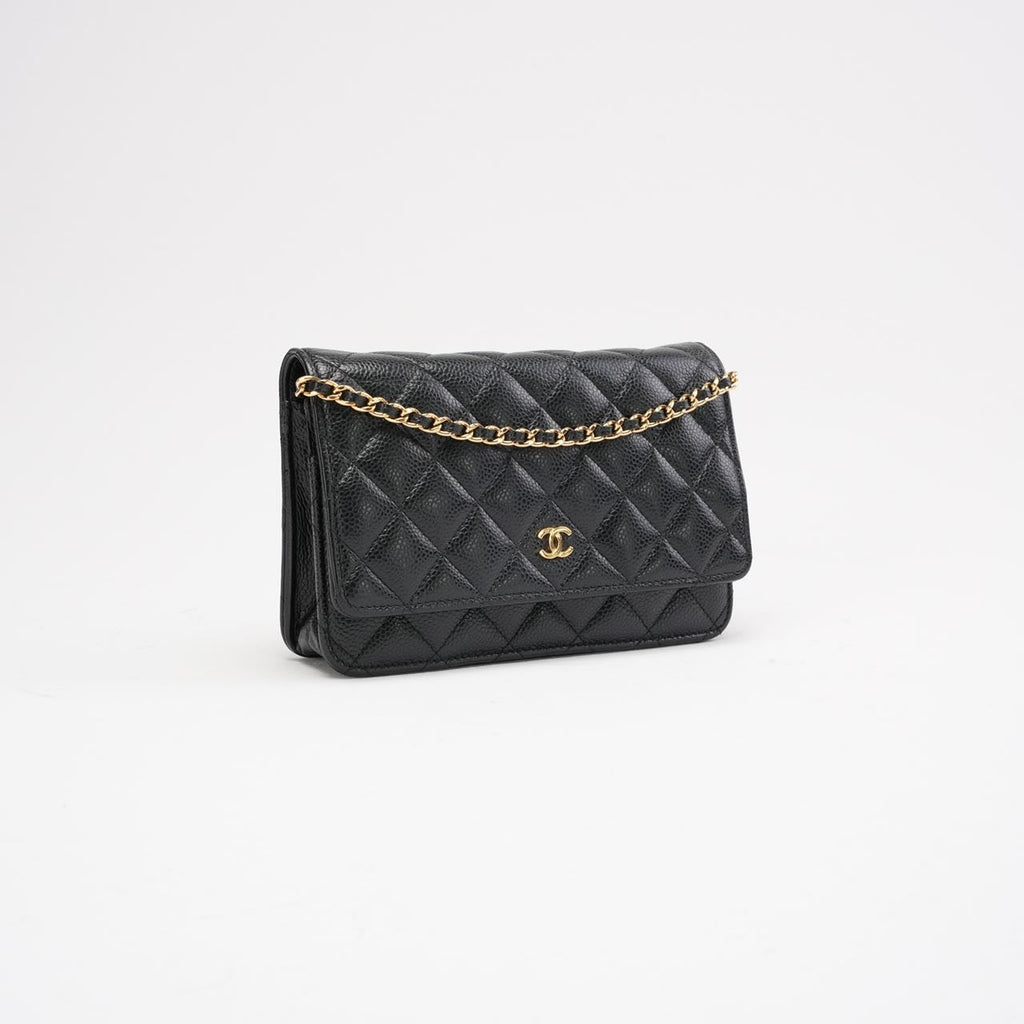 Chanel Black Classic Wallet on Chain (WOC) Caviar 2018