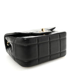 Lambskin Resin Crystal Square Quilted Mini Monacoco Flap Black