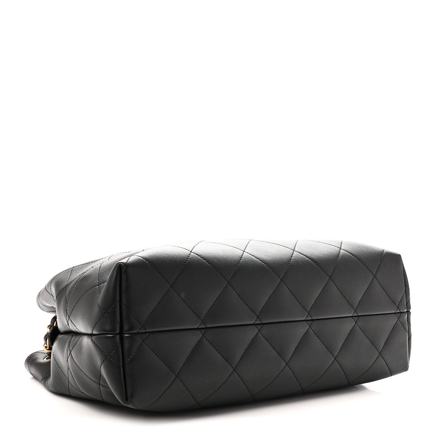 Calfskin Quilted Small Coco Base Shopping Bag Black