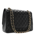 Caviar Quilted Maxi Double Flap Black