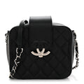 Lambskin Quilted Mini CC Box Camera Bag Black