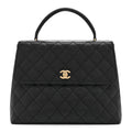 Caviar Quilted Jumbo Kelly Flap Black