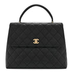 Caviar Quilted Jumbo Kelly Flap Black