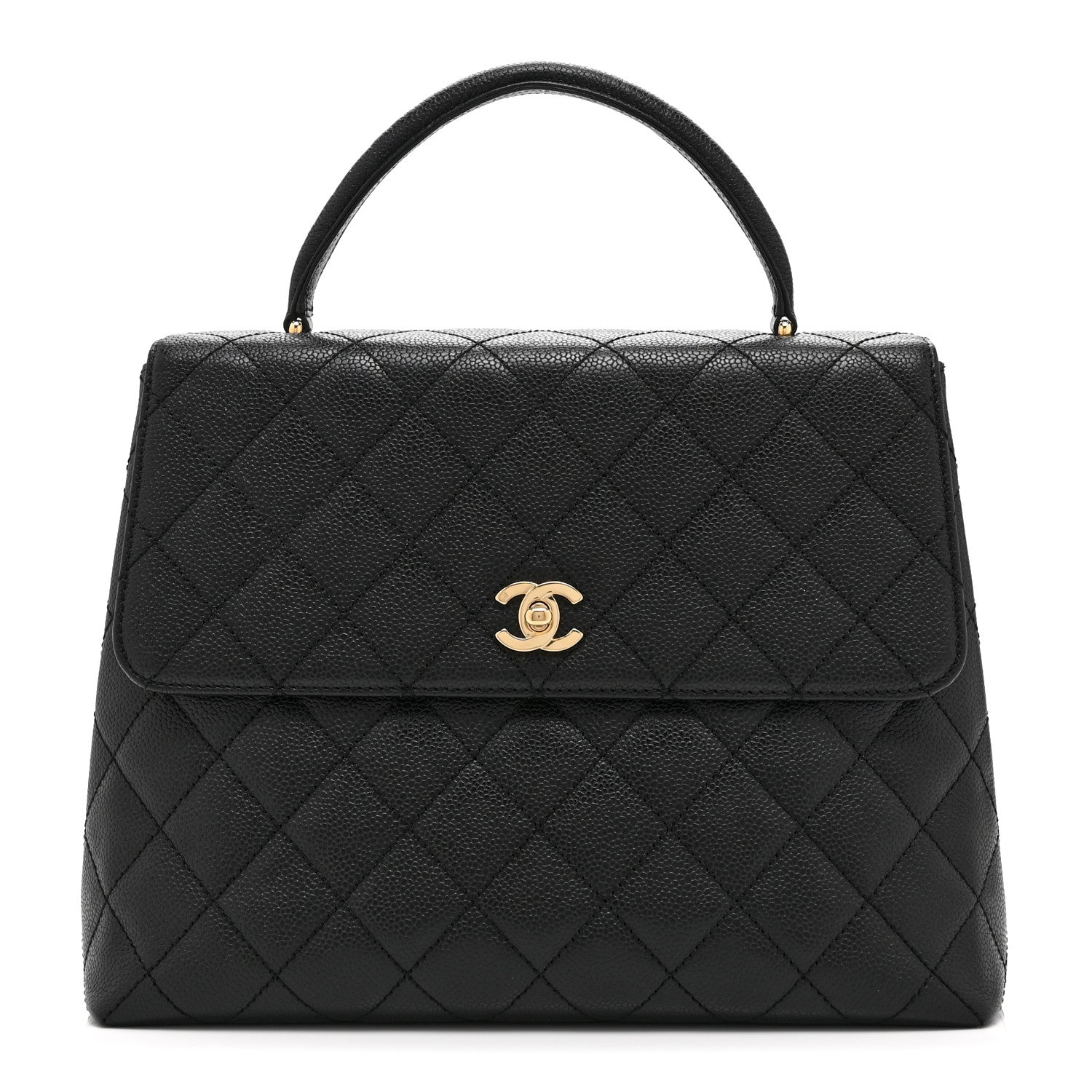 Caviar Quilted Jumbo Kelly Flap Black