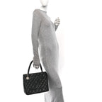 Caviar Quilted Medallion Tote Black