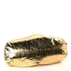 Metallic Crinkled Lambskin The Pouch Oversized Clutch Oro