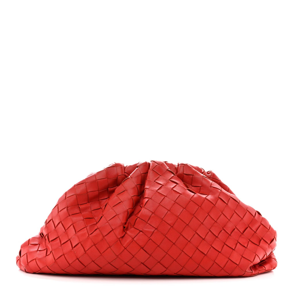 Nappa Maxi Intrecciato The Pouch Oversized Clutch Bright Red