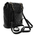 Lambskin Quilted Small Urban Spirit Backpack Black
