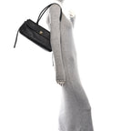 Grained Calfskin Stitched Urban Essentials Small Shopping Bag Black
