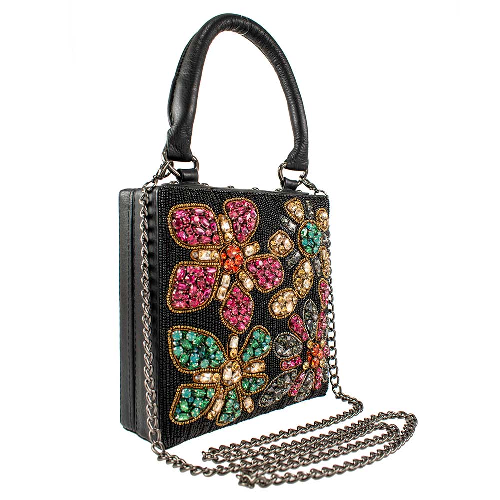 Mary Frances All That Glitters Black Red Top Handle Bag Handbag Purse NEW