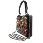 Mary Frances All That Glitters Black Red Top Handle Bag Handbag Purse NEW