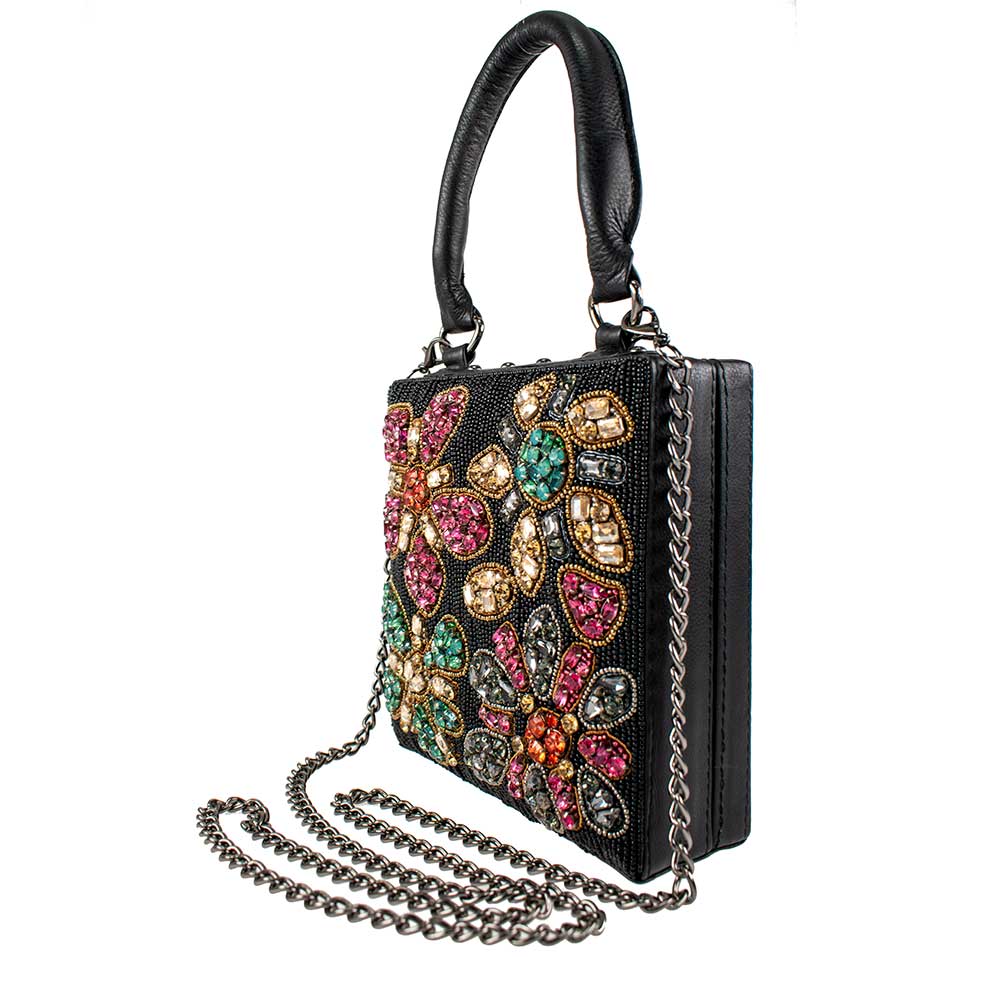 Mary Frances All That Glitters Black Red Top Handle Bag Handbag Purse NEW