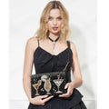 Mary Frances Another Round Crossbody Beaded Handbag Bar Glass Black Gold Bag Purse NEW