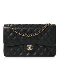 Caviar Quilted Jumbo Double Flap Black