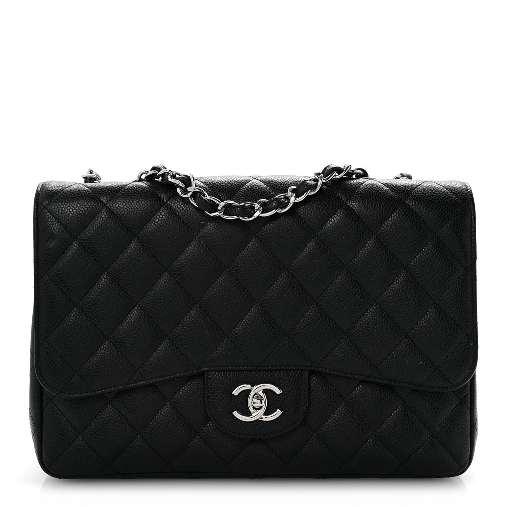 Caviar Quilted Jumbo Single Flap Black