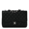 Caviar Quilted Jumbo Single Flap Black