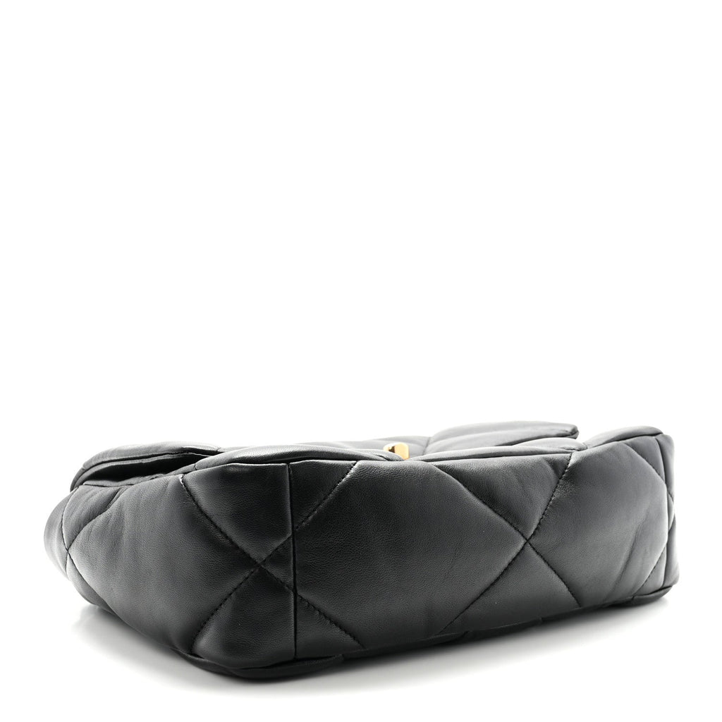 Lambskin Quilted Medium Chanel 19 Flap Black