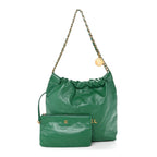 Shiny Calfskin Quilted Small Chanel 22 Green