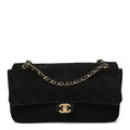 Suede Calfskin Small Souplissimo Maxi Flap Black